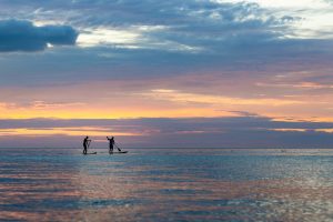 kayaking ocean sunset